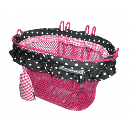 Cestino RAp.bici d.bambini,Jasmin-Basket 28X19X19cm, rosa, fitto.