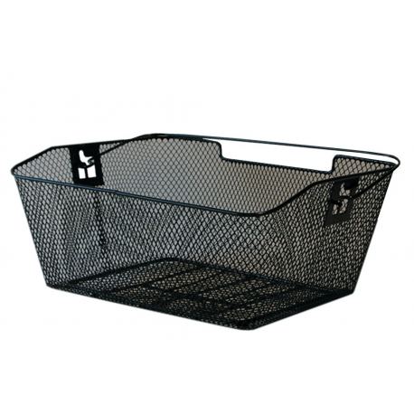 Cestino posteriore PVC 39x30x17cm,nero,a maglie fitte,smussato