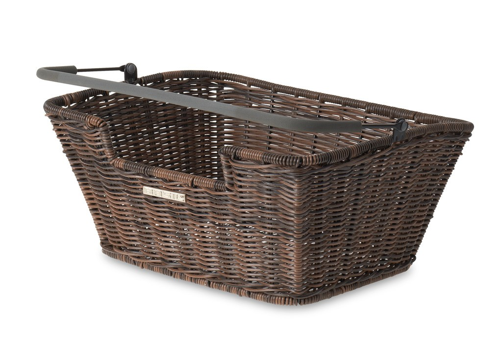 Cestino posteriore Capri Flex 40x31x18cm, Rattanlook marrone, trama fitta