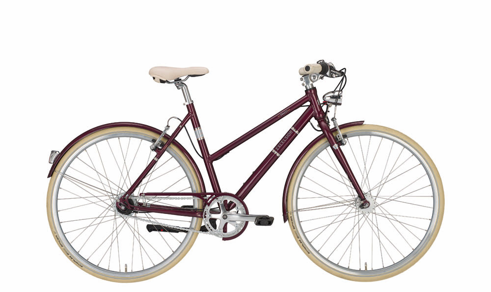 Contropedale EXCELSIOR bici vintage donna "Snazzy", 8 Velocità Shimano Nexus, Wine