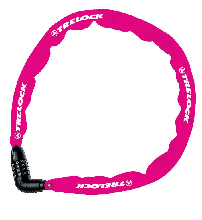 Lucchetto a catena Trelock Kombi 60cm, Ø 4mm BC 115/60/4, rosa, senza supporto