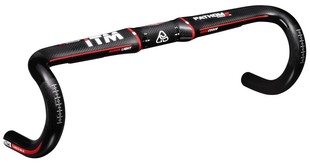 Manubrio da corsa ITM Phantom Carbon if Ø31,8 mm, 400mm nero carb., col int  cavi