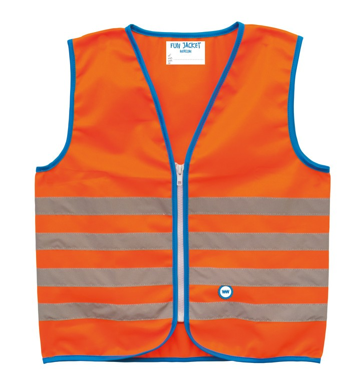 Gilet di sicurezza Wowow Fun Jacket per bambini arancio con fasce riflTg.S