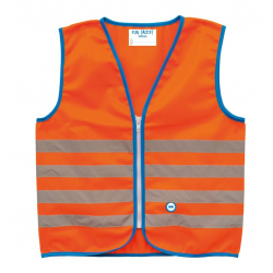 Gilet di sicurezza Wowow Fun Jacket per bambini arancio con fasce riflTg.M