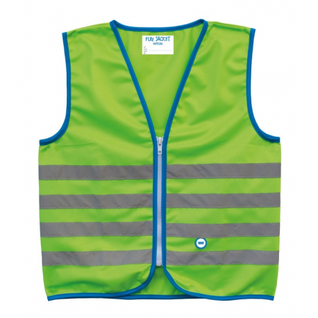 Gilet di sicurezza Wowow Fun Jacket per bambini verde con fasce rifl Tg. S