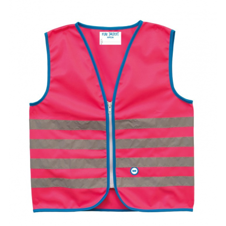 Gilet di sicurezza Wowow Fun Jacket per bambini pink con fasce riflTg.S