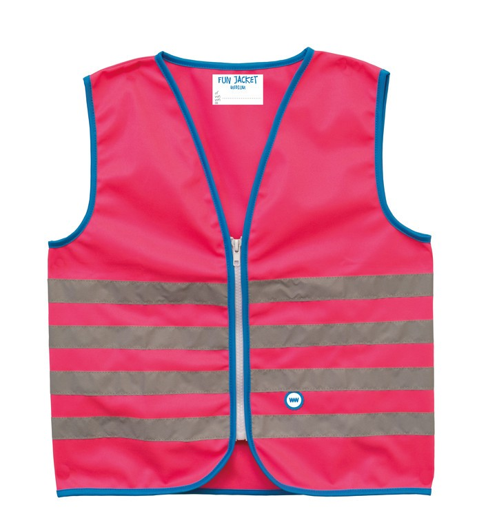 Gilet di sicurezza Wowow Fun Jacket per bambini pink con fasce riflTg.M