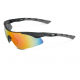 XLC occhiali da sole Komodo SG-C09 Montatura nera/grigia, lenti a specchio