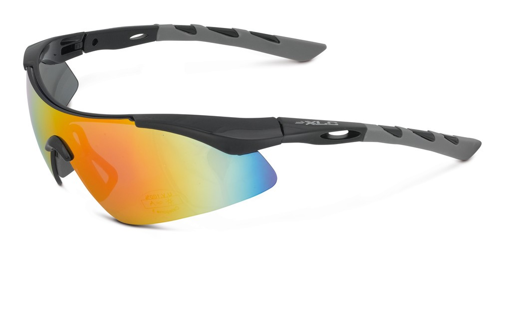 XLC occhiali da sole Komodo SG-C09 Montatura nera/grigia, lenti a specchio
