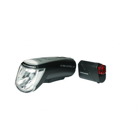 Set fari a batteria LED Trelock Control Ion LS 950/720 Ion 70 nero con supporto