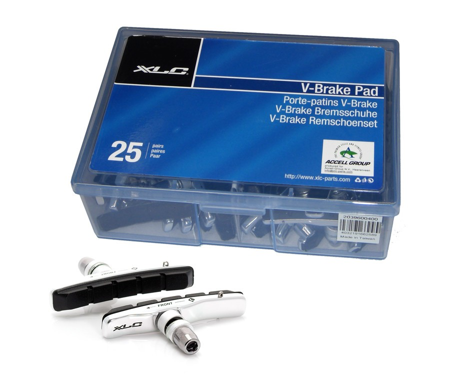 XLC Cartridge V-Brake pattini freno Confezione OEM,25 paia, 72mm, PV per set