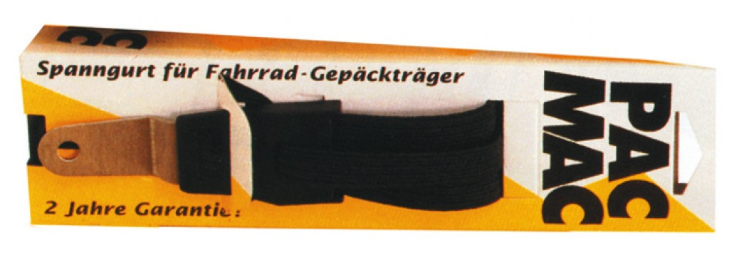 PAC MAC Cinghia elastica per portapacchi nero/bianco con 2 staffe di 6mm