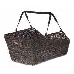 Cestino posteriore Basil Cento Rattan M-System grigio, maglia stretta, removibile