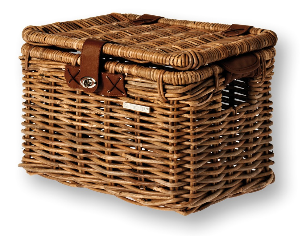 Cestino posteriore Basil Denton M 35x26x26cm marrone, rattan