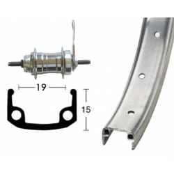 RP 20 x 1.75 36 fori, mozzo con freno a contropedale, Alu/zinco