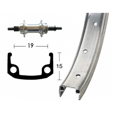 RP 20 x 1.75 36 fori rigida, per corona da avvitare, Alu/zinco