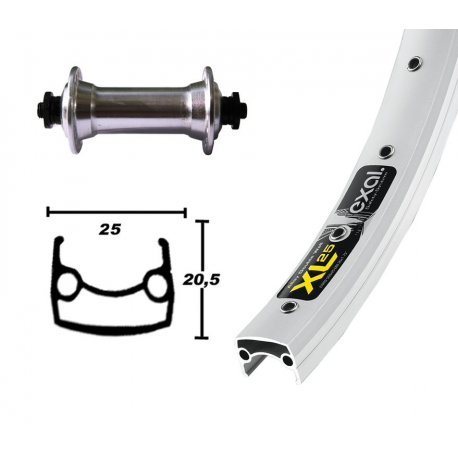 RA 26x1.9 RM-40 QR, 36 fori Exal XL 25, con occhielli, raggi Niro, argento