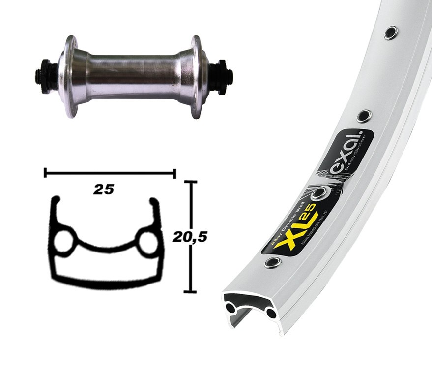 RA 26x1.9 RM-40 QR, 36 fori Exal XL 25, con occhielli, raggi Niro, argento