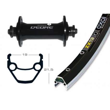 RA 26x1.75 Deore 510, nera, QR, 36 fori Exal XL 19, nero/argento, raggi Niro neri