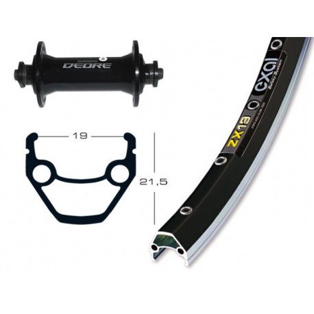 RA 28x1.75 Deore, nero, QR, 36 fori Exal ZX 19 nero/argento, raggi Niro