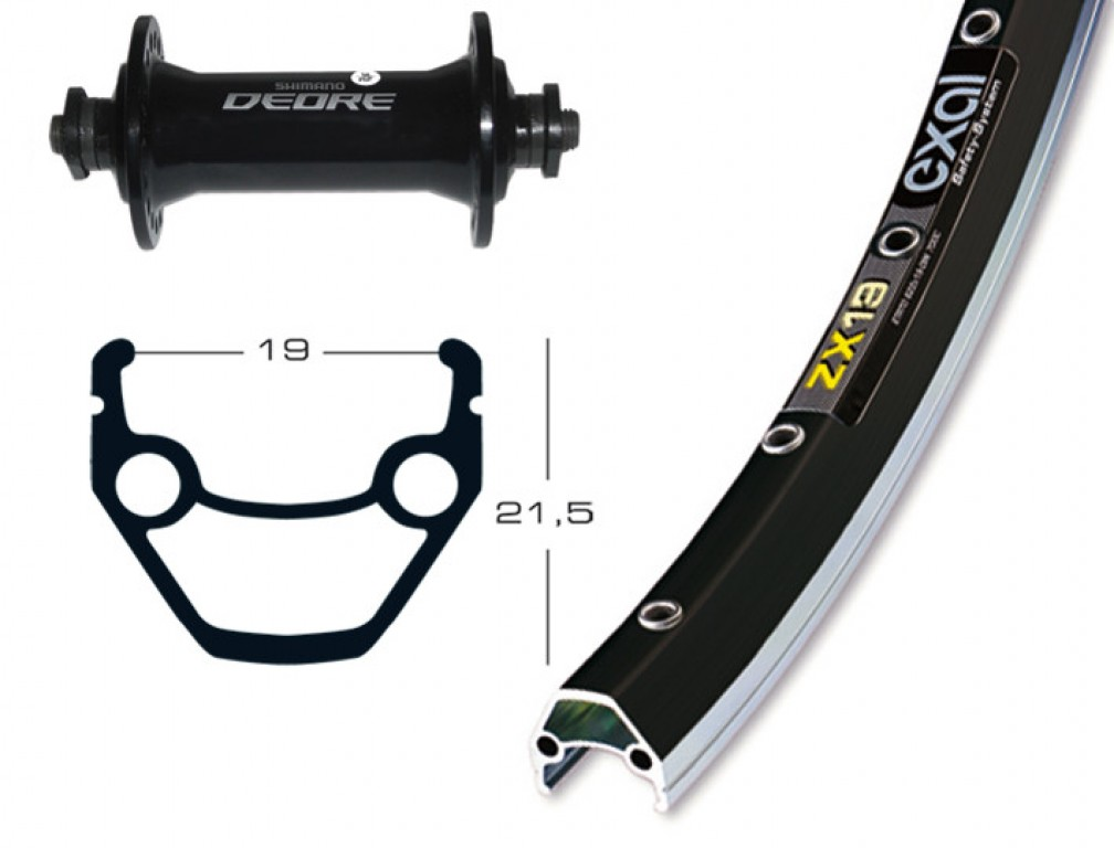 RA 28x1.75 Deore, nero, QR, 36 fori Exal ZX 19 nero/argento, raggi Niro