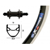 Ruota posteriore 26 x 1.75, QR nero 36 fori Rigida X-Plorer nero/argento, raggi inox nero