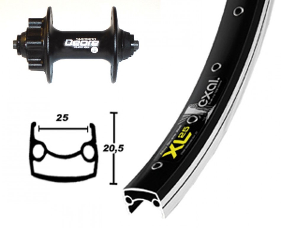 RA 26x1.9 Deore Disc, nero, 36 fori Mach 1 MX DISK nero, raggi Niro neri