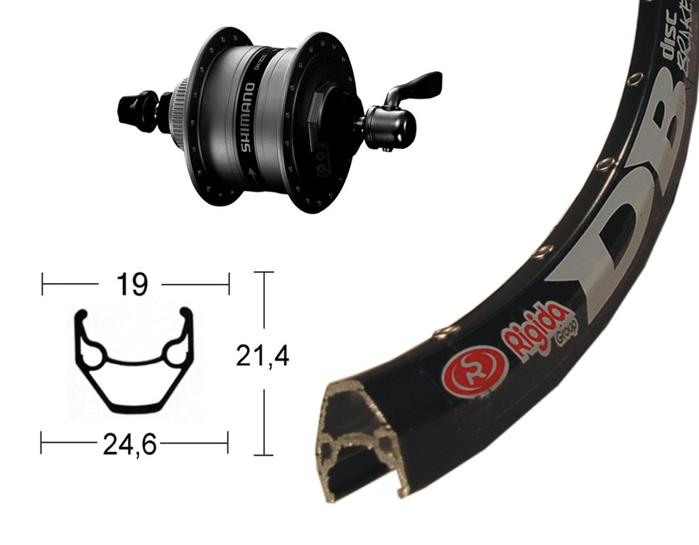 RA 28" DH3D35 Centerlock, senza QR, 36F ZAC 2000 Disc , raggi Niro neri