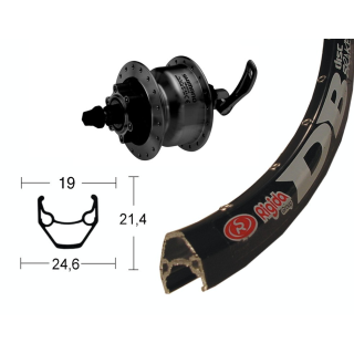 RA 28"  DH3D30 6-buchi.sz.QR 36F ZAC 2000 Disc , raggi Niro neri