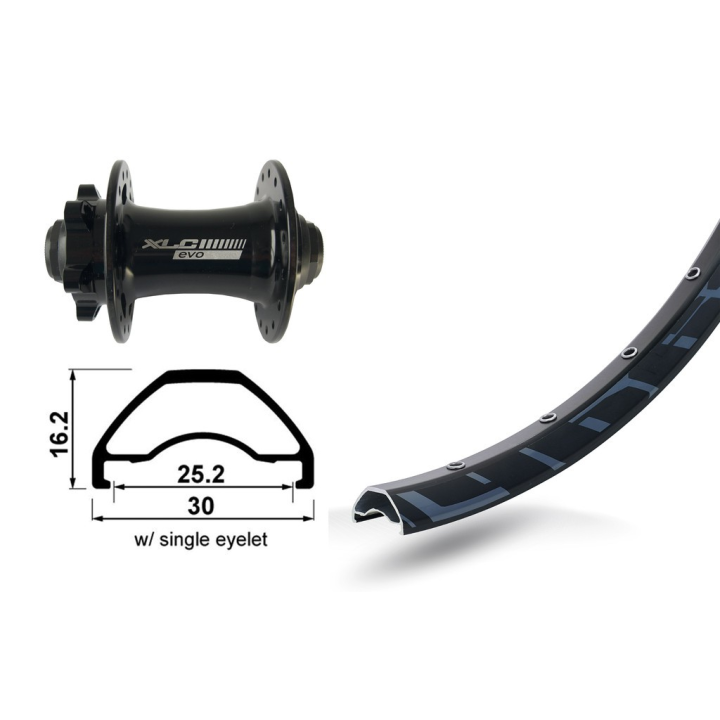 Ruota anteriore 29" XLC 6-fori nero TA 15 32L Rodi Ready 25 DISK , raggi Niro neri