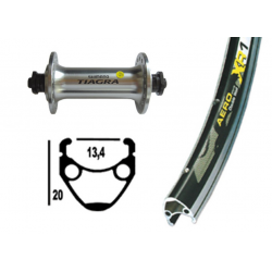 RA 13-622 TIAGRA, QR, 32 fori, 6,5 Exal XR-1 nero/argento, raggi Nro DD