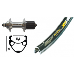 RP13-622, QR, 8-9V, 32 fori, 6,5 Exal XR-1 nero/argento, raggi Niro DD