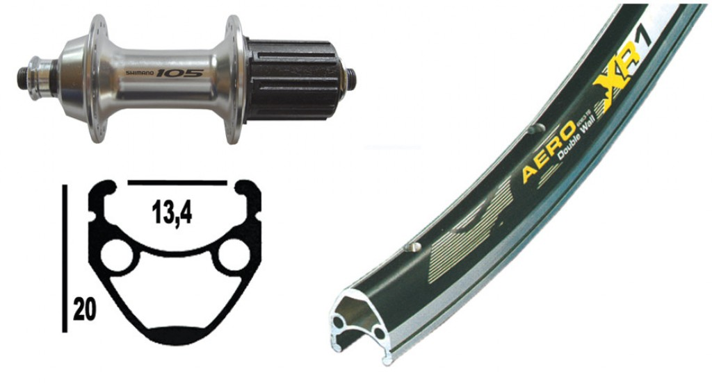 RP13-622, QR, 8-9V, 32 fori, 6,5 Exal XR-1 nero/argento, raggi Niro DD