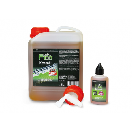 Olio per catene F100 tanica 2 litri con beccuccio+ bottiglietta 50ml