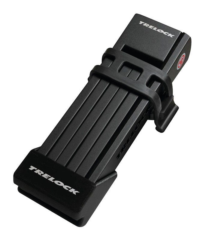 Lucchetto pieghevole Trelock TWO.GO FS 200/75 nero, con supporto ZF200 e chiave