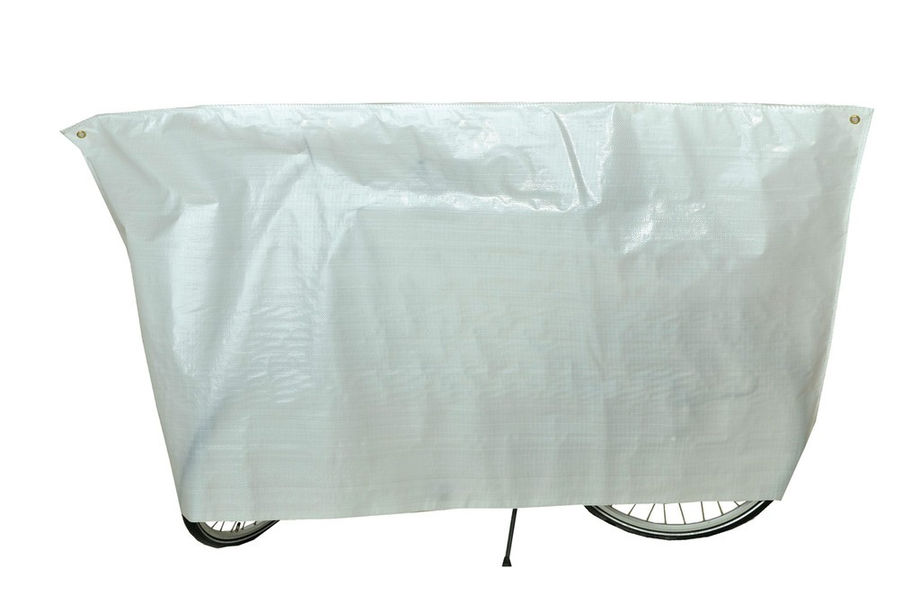 Copribicicletta VK 110 x 210cm, bianco, con occhielli e corda