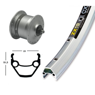 Ruota Ant. Dinamo nel Mozzo, 28x1.75 QR Exal ZX19  arg/brunito