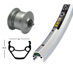 Ruota Ant. Dinamo nel Mozzo, 28x1.75 QR Exal ZX19 arg/brunito