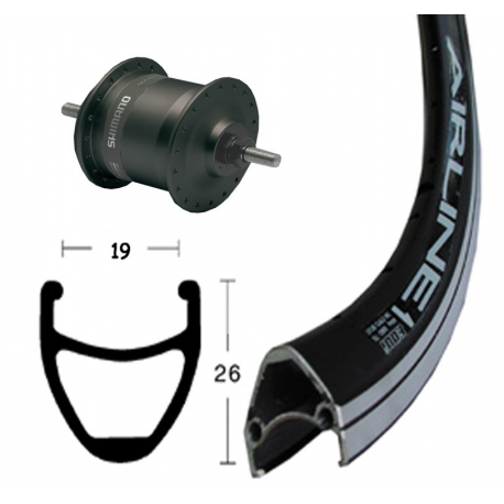 Ruota Ant. Dinamo nel Mozzo, 28x1.75 Airline1 ne