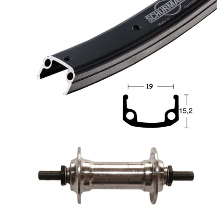 Ruota Anteriore 28x1.75 36F nero/arg/niro