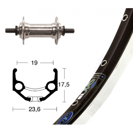 Ruota Anteriore 28x1.75 36F Rigida Zac 19 nero/arg/Niro