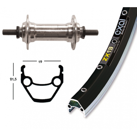 Ruota Anteriore 28x1.75 36F Exal ZX 19 nero/brunito/niro Ruota Anteriore 28x1.75 36F Exal ZX 19 nero/brunito/niro