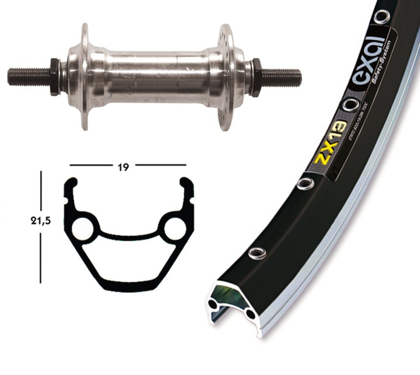 Ruota Anteriore 28x1.75 36F Exal ZX 19 nero/brunito/niro