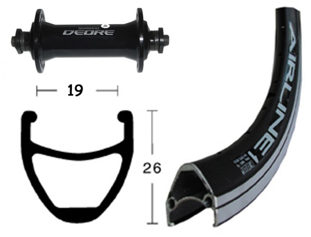 Ruota Anteriore QR 28x1.75 Deore 510 Airline 1 nero/niro