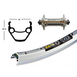 Ruota Anteriore QR 28x1.75 NFL Exal ZX19 arg/inox