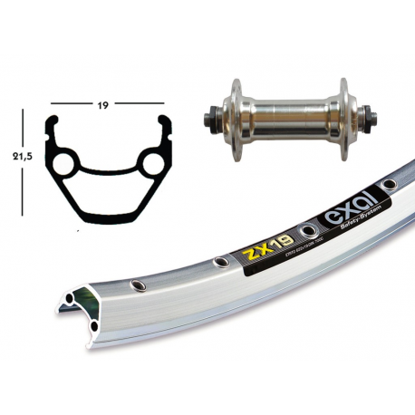 Ruota Anteriore QR 28x1.75 NFL Exal ZX19 arg/inox