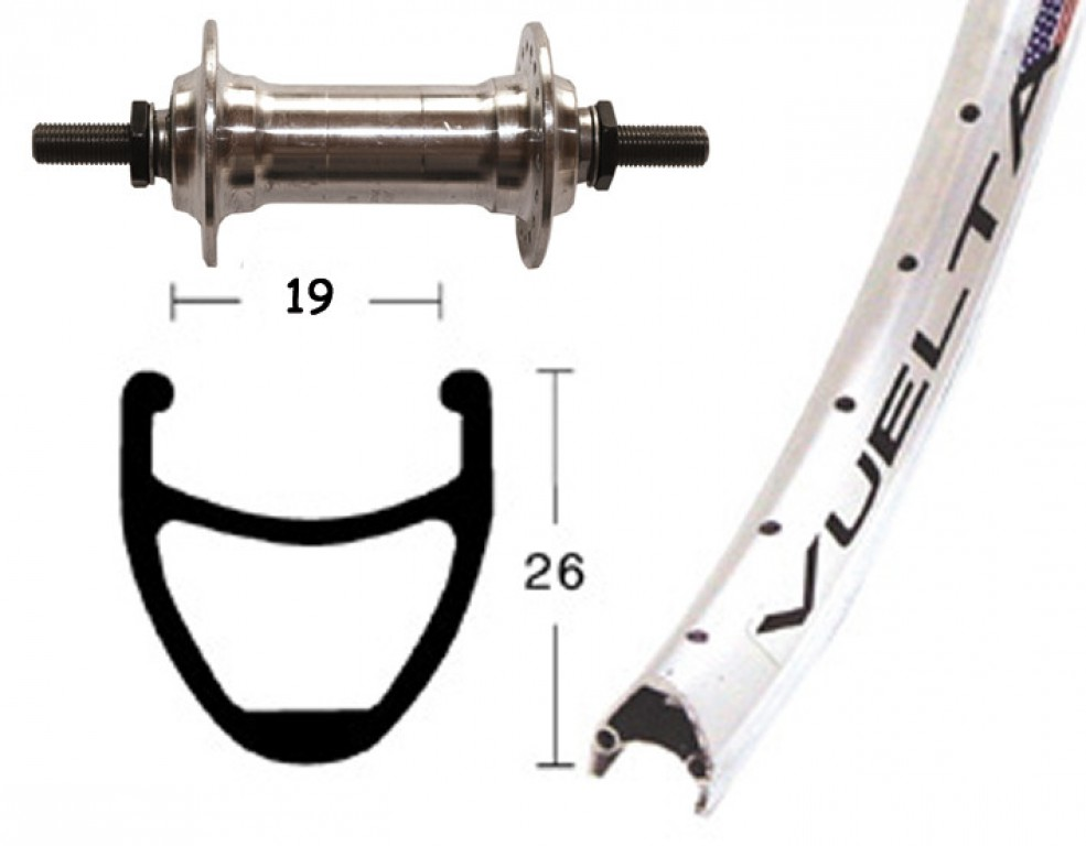 Ruota Anteriore 26x1.75 36F D1 arg/niro