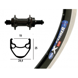 Ruota Posteriore 26x1.75 36F Mozzo Filetto - QR Rigida X-Plorer nero/arg 
