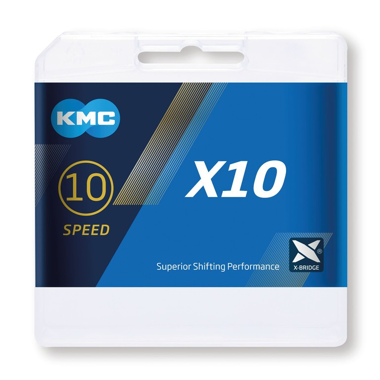 Catena per cambio KMC X10 grigio 1/2" x 11/128", 114 maglie,5,88mm,10-v.