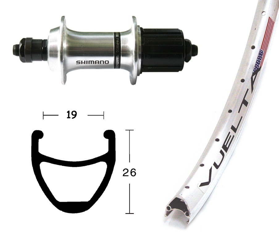 Ruota Posteriore 26x1.75 36F QR RM40 8v Vuelta Airline1 arg/niro